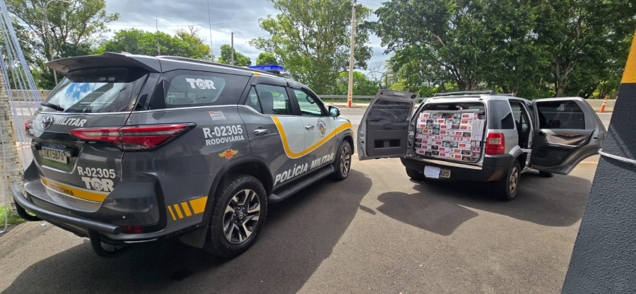 Policiamento Rodoviário prende homem com mais de 8 mil maços de cigarros na SP-294, em Pompeia