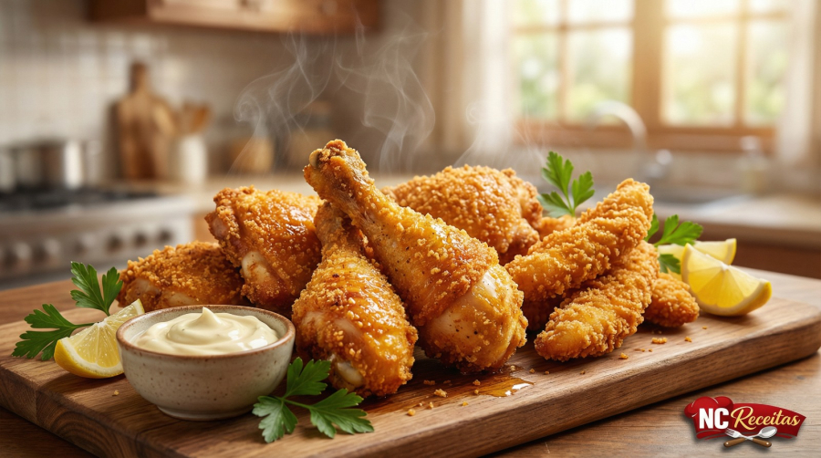 Frango crocante na air fryer conquista espaço nas cozinhas brasileiras pela praticidade e textura perfeita