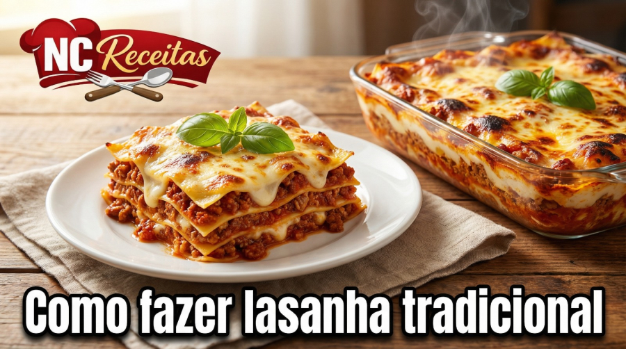 Como fazer lasanha tradicional fácil com molho caseiro e muito sabor