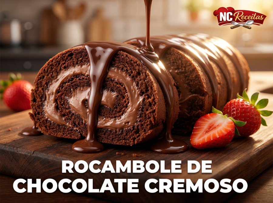 Como fazer rocambole de chocolate com massa macia e recheio cremoso