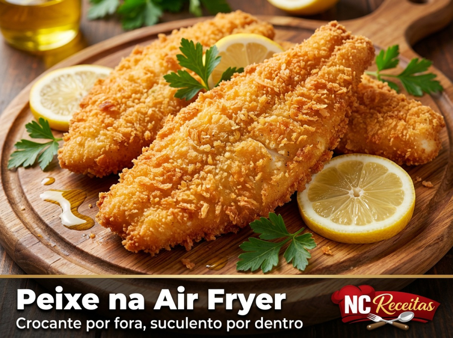 Receita de Peixe na Air Fryer crocante por fora e suculento por dentro