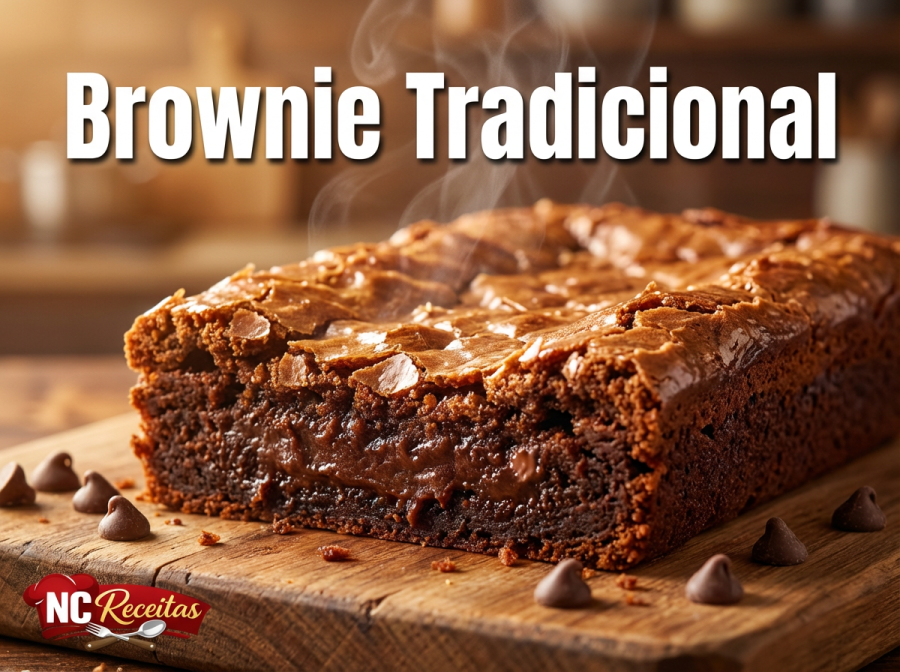 Aprenda a fazer Brownie Tradicional: casquinha crocante por fora e interior macio