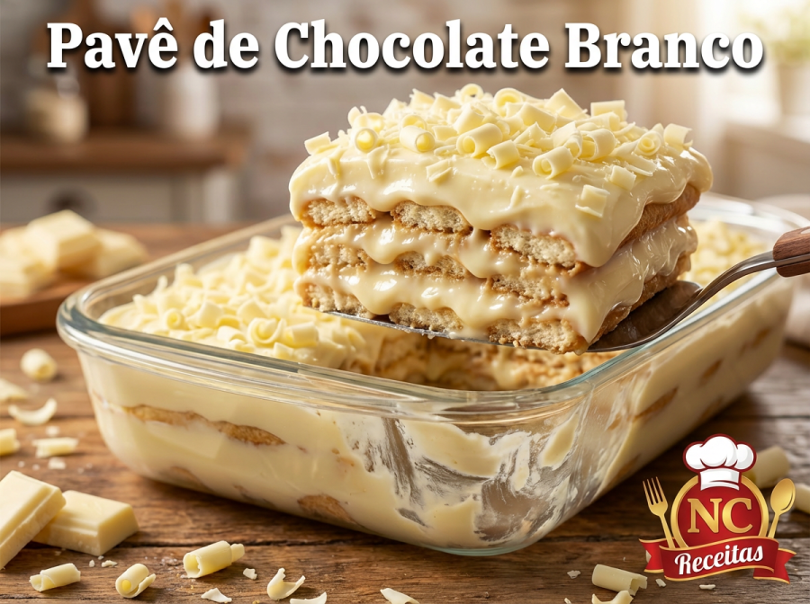 Pavê de Chocolate Branco: aprenda a preparar uma sobremesa cremosa e irresistível