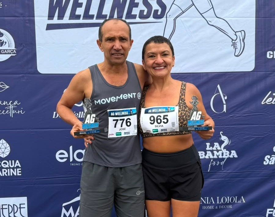 Casal de Pompeia conquista pódio na 1ª AG Wellness Run e se destaca entre atletas da região