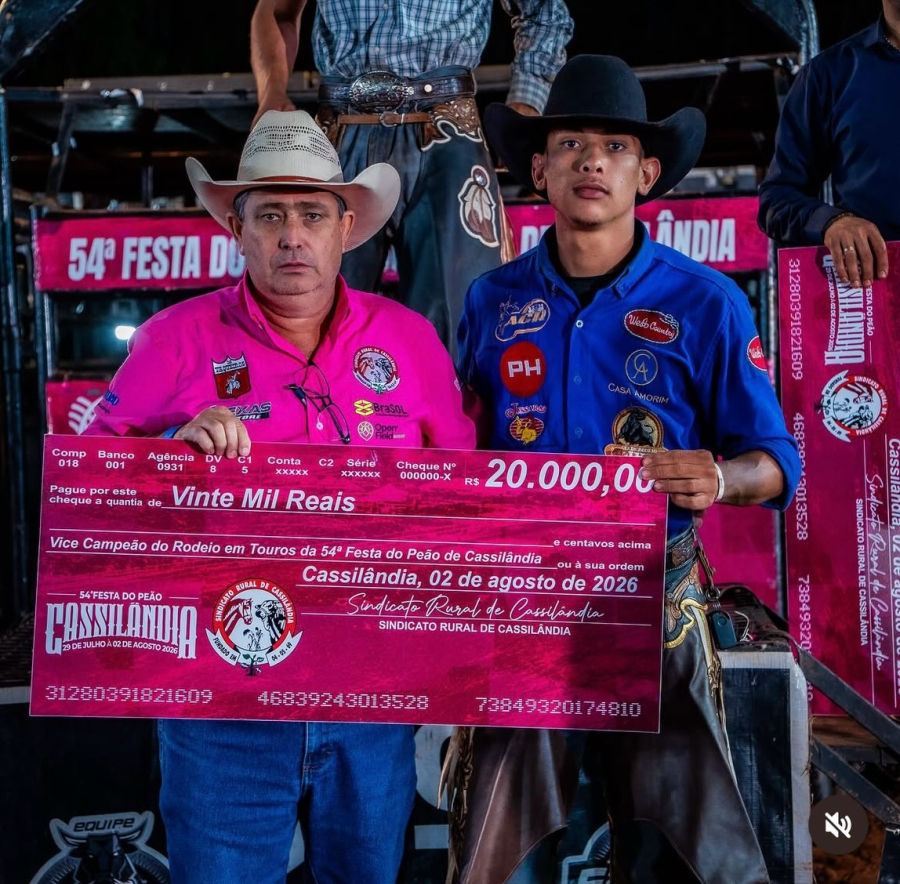 Peão de Pompéia conquista vice-campeonato na tradicional Festa do Peão de Cassilândia