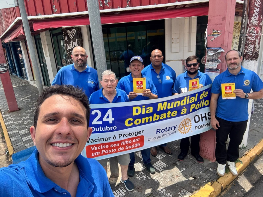 Rotary de Pompeia realiza ação de conscientização sobre a prevenção da poliomielite